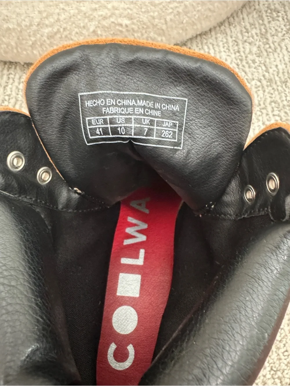 Women’s  Suede Tan Hiking/outdoor Boots with Red Laces-Like new condition